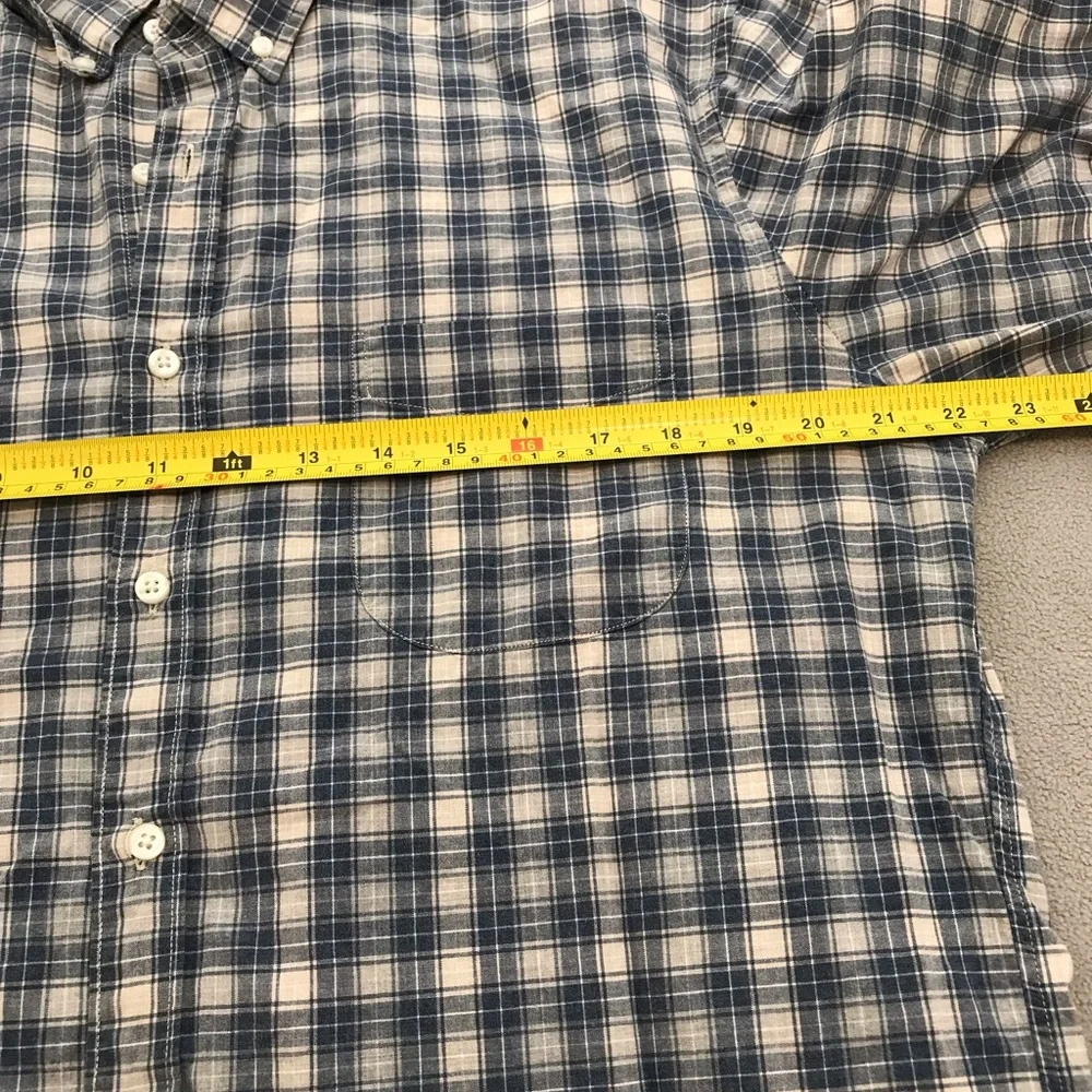 J. Crew Blue/White Plaid Men's Shirt Button Long Sleeve Sz‎ Large Preowned